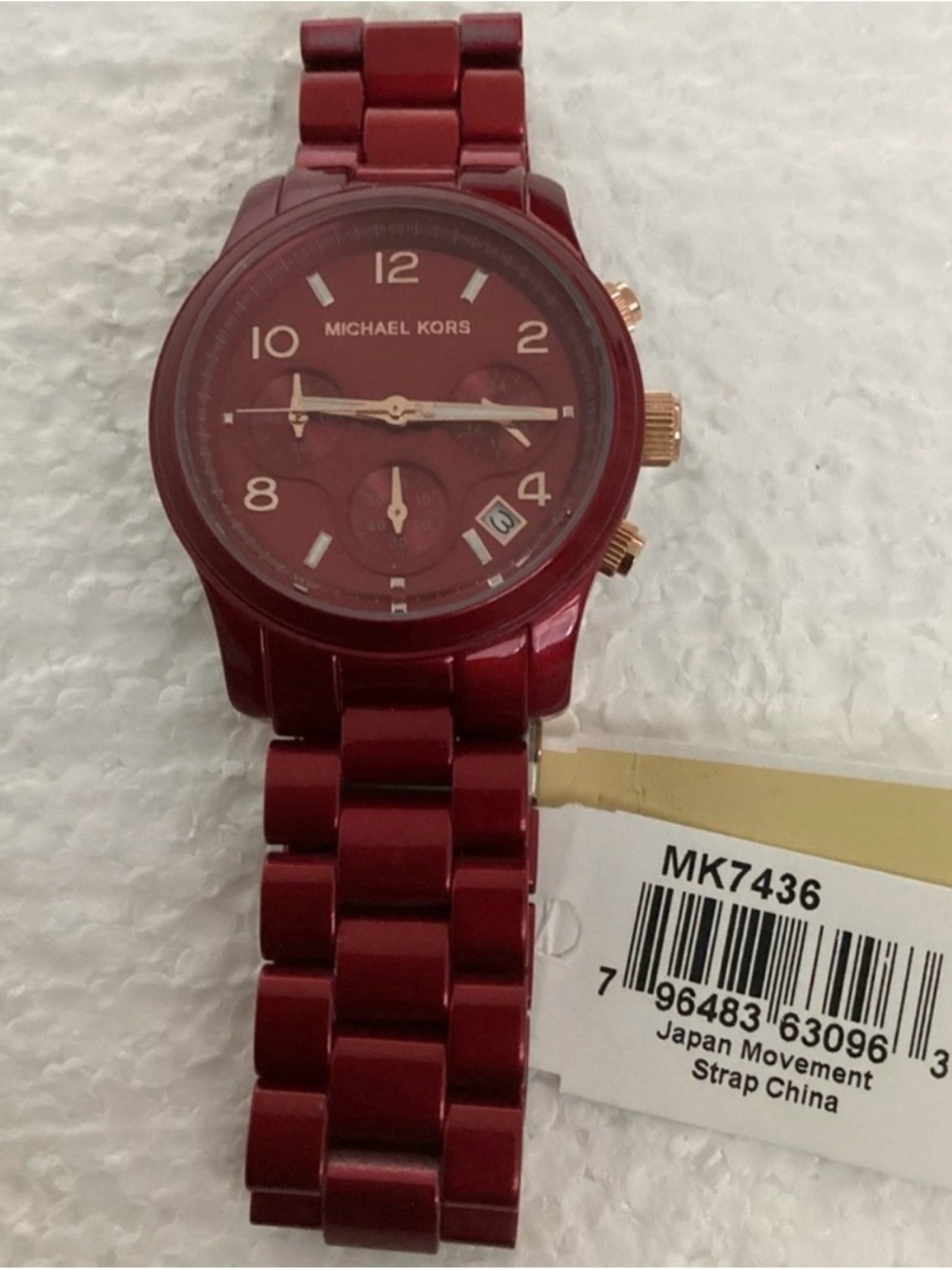 Michael Kors Runway Chronograph Red-Coated Stainless Steel Watch - Picture 4 of 13